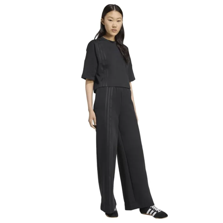 adidas Originals Damen weit geschnittene Jogginghose mit 3 Streifen Schwarz