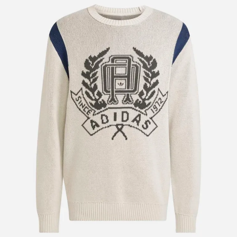 adidas Originals Herren College Grafik Strickpullover Wonder Alumina