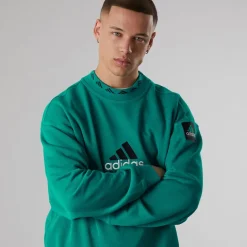 adidas Originals Herren EQT Reflektierendes Rundhals Sweatshirt Equipment Green