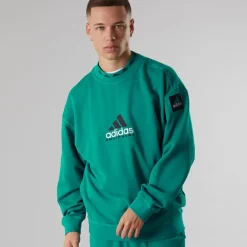 adidas Originals Herren EQT Reflektierendes Rundhals Sweatshirt Equipment Green
