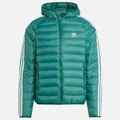 adidas Originals Herren Gepolsterte Kapuze Puffer Jacke Collegiate Green/Weiß