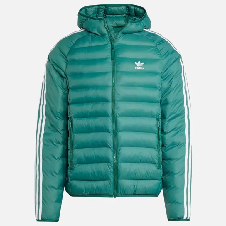 adidas Originals Herren Gepolsterte Kapuze Puffer Jacke Collegiate Green/Weiß