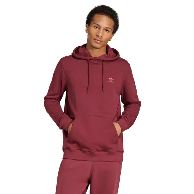 adidas Originals Herren Trefoil Essentials Französisch Frottee Hoodie Shadow Red