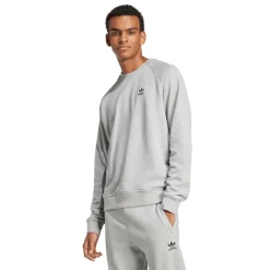 adidas Originals Herren Trefoil Essentials Französisch Frottee Sweatshirt Medium Grey Heather