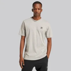 adidas Originals Herren Trefoil Essentials T-Shirt Medium Grey Heather