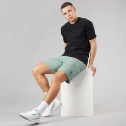 adidas Originals Herren Trefoil Essentials Gewebte Shorts Silver Green