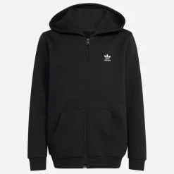 adidas Originals Junior Trefoil Loose Fit Full Zip Hoodie Schwarz