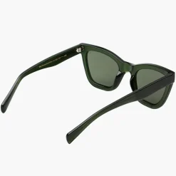 A Kjærbede Große Kanye Sonnenbrille Dark Green Transparent