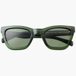 A Kjærbede Große Kanye Sonnenbrille Dark Green Transparent