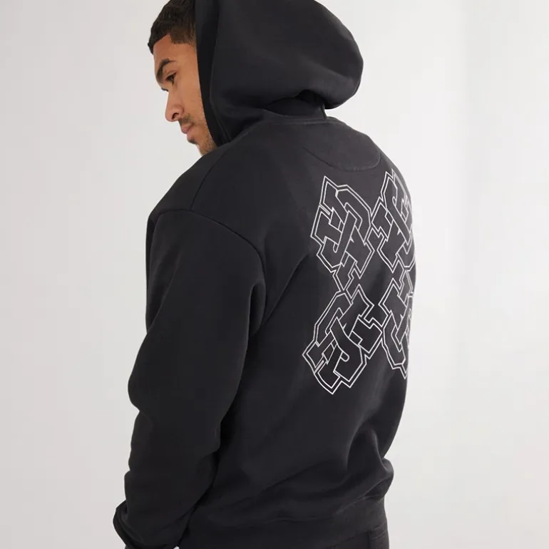 Avant Garde Herren Emblem Hoodie Schwarz