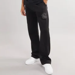 Avant Garde Herren Emblem Offene Saum Jogginghose Schwarz