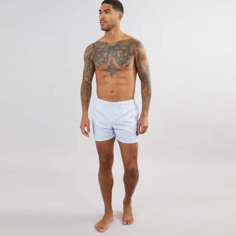 Avant Garde Herren Farris Knitter Badeshorts Silber Blau