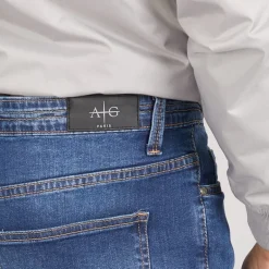 Avant Garde Herren Harlow Jeans mit geradem Bein Blau