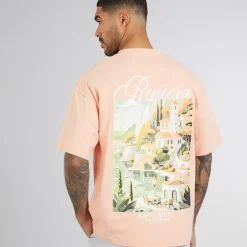 Avant Garde Herren Scape T-Shirt Salmon