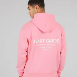 Avant Garde Hoodie Herren Kreatives leicht Oversized Bubblegum Pink