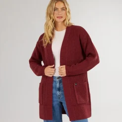 Bench Damen Asteria Strickjacke Burgunderrot