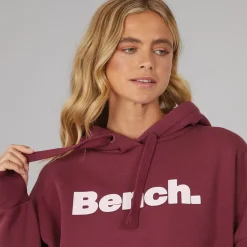 Bench Damen Dayla Oversized Kapuzenpullover Burgunderrot