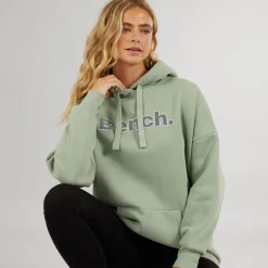 Bench Damen Dayla Oversized Kapuzenpullover Dunkel Salbei Grün