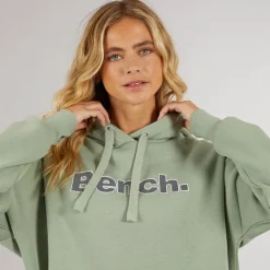 Bench Damen Dayla Oversized Kapuzenpullover Dunkel Salbei Grün