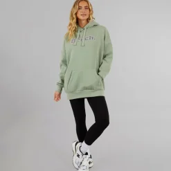 Bench Damen Dayla Oversized Kapuzenpullover Dunkel Salbei Grün