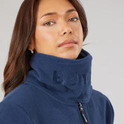 Bench Damen Funnel Microfleece Trainingsjacke Marineblau