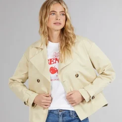 Bench Damen Hüftlange Trenchcoat Beige