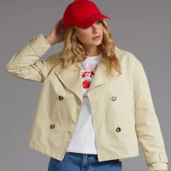 Bench Damen Hüftlange Trenchcoat Beige