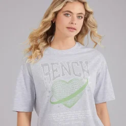 Bench Damen Jilen T Shirt Grey Marl