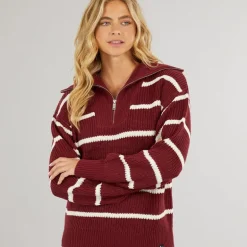 Bench Damen Margita Pullover Burgunderrot