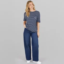 Bench Damen Maxina Weite Hose Jeans Dunkelblau