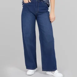 Bench Damen Maxina Weite Hose Jeans Dunkelblau