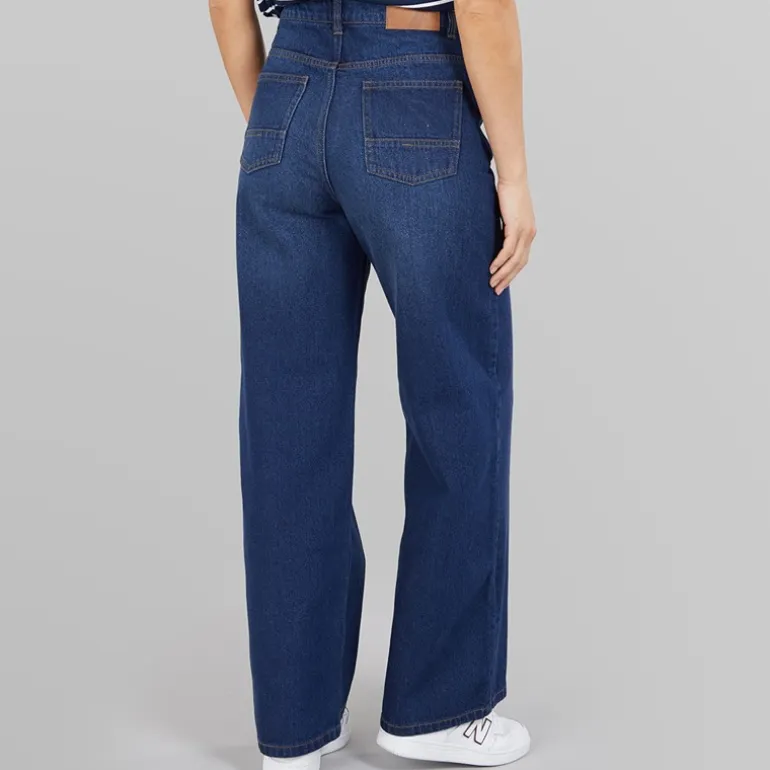Bench Damen Maxina Weite Hose Jeans Dunkelblau