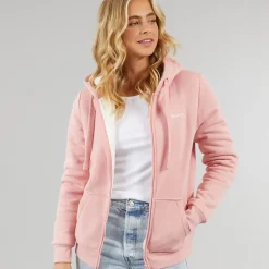 Bench Damen Mintz Teddy gefütterter Reißverschluss Hoodie Blush