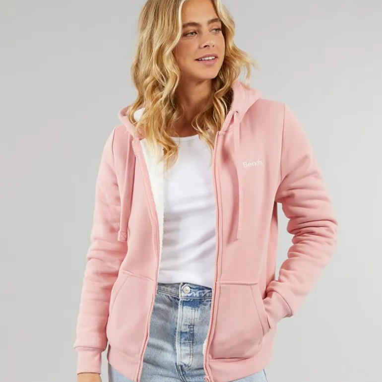 Bench Damen Mintz Teddy gefütterter Reißverschluss Hoodie Blush
