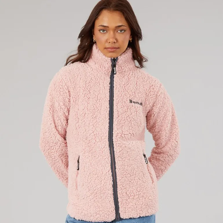 Bench Damen Sherpa Fleece Jacke Rosa
