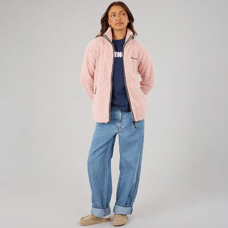 Bench Damen Sherpa Fleece Jacke Rosa