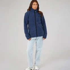 Bench Damen Sherpa Fleece Jacke Marine