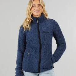 Bench Damen Sherpa Fleece Jacke Marine