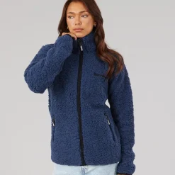 Bench Damen Sherpa Fleece Jacke Marine