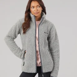 Bench Damen Sherpa Fleece Jacke Grau
