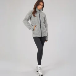 Bench Damen Sherpa Fleece Jacke Grau