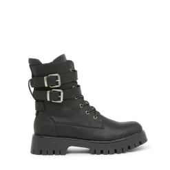 Bench Damen Tatton Schnallen Biker Stiefel Schwarz