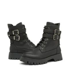 Bench Damen Tatton Schnallen Biker Stiefel Schwarz