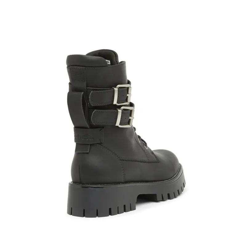 Bench Damen Tatton Schnallen Biker Stiefel Schwarz