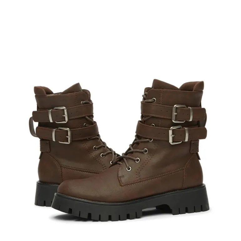 Bench Damen Tatton Schnallen Biker Stiefel Braun