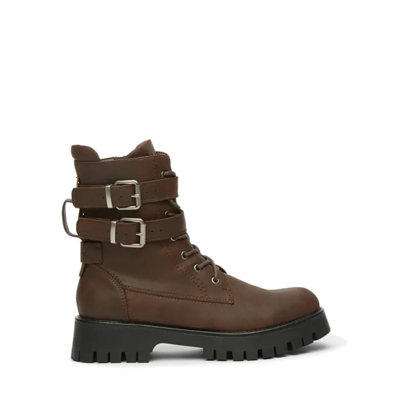 Bench Damen Tatton Schnallen Biker Stiefel Braun