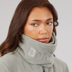 Bench Damen Trichter Microfleece Trainingsjacke Graphit Grau