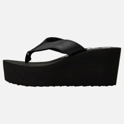 Bench Damen Urlaubs klobige Keil Zehentrenner Black Pu