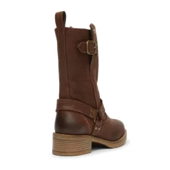 Bench Damen Wardour Schnallen Biker Stiefel Braun