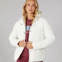 Bench Damen Willah Kurze Steppjacke Winter Weiss